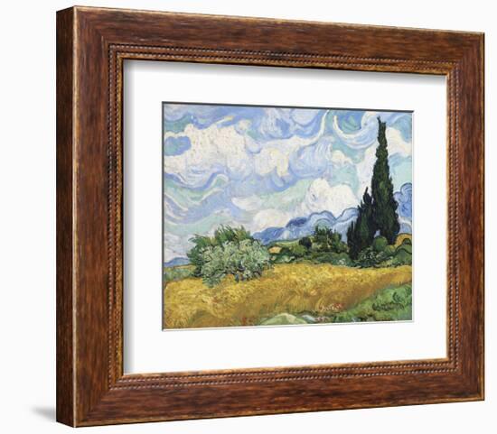 Wheat Field with Cypresses, 1889-Vincent van Gogh-Framed Art Print