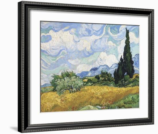 Wheat Field with Cypresses, 1889-Vincent van Gogh-Framed Giclee Print