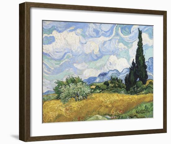 Wheat Field with Cypresses, 1889-Vincent van Gogh-Framed Giclee Print