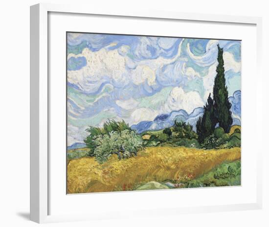 Wheat Field with Cypresses, 1889-Vincent van Gogh-Framed Giclee Print