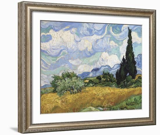 Wheat Field with Cypresses, 1889-Vincent van Gogh-Framed Art Print