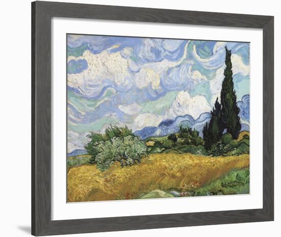 Wheat Field with Cypresses, 1889-Vincent van Gogh-Framed Art Print