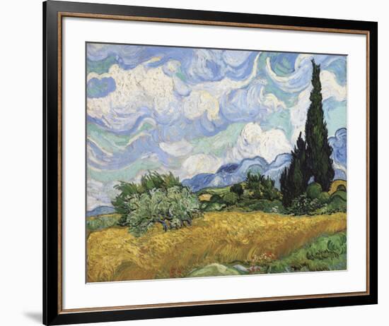 Wheat Field with Cypresses, 1889-Vincent van Gogh-Framed Giclee Print