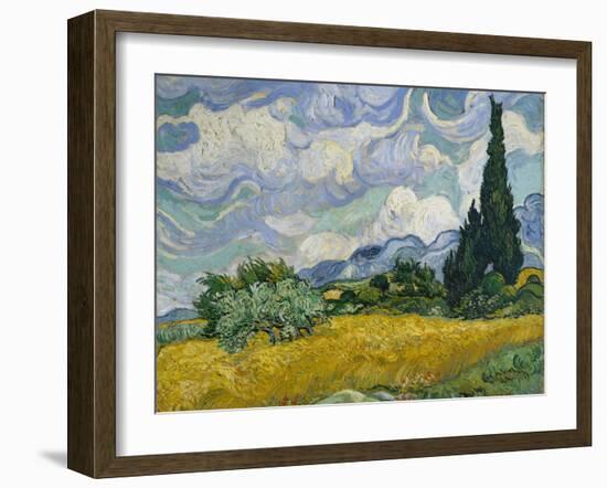 Wheat Field with Cypresses, 1889-Vincent van Gogh-Framed Giclee Print