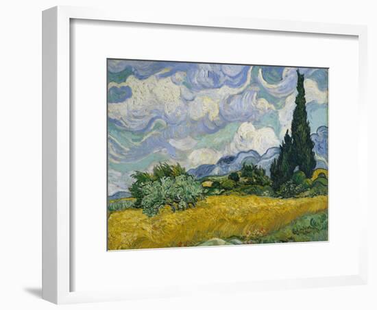 Wheat Field with Cypresses, 1889-Vincent van Gogh-Framed Giclee Print