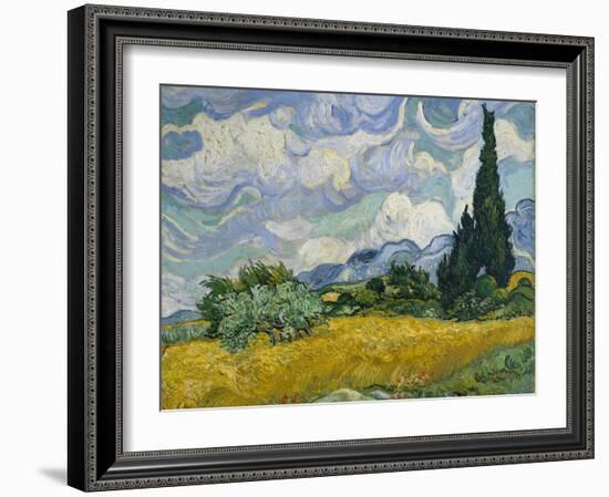 Wheat Field with Cypresses, 1889-Vincent van Gogh-Framed Giclee Print