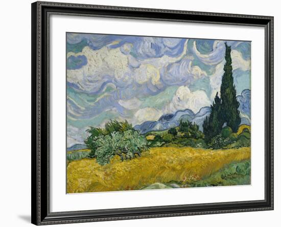 Wheat Field with Cypresses, 1889-Vincent van Gogh-Framed Giclee Print