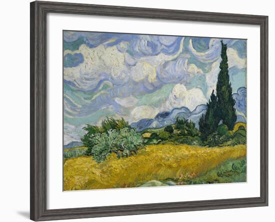 Wheat Field with Cypresses, 1889-Vincent van Gogh-Framed Giclee Print