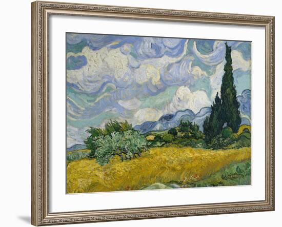 Wheat Field with Cypresses, 1889-Vincent van Gogh-Framed Giclee Print