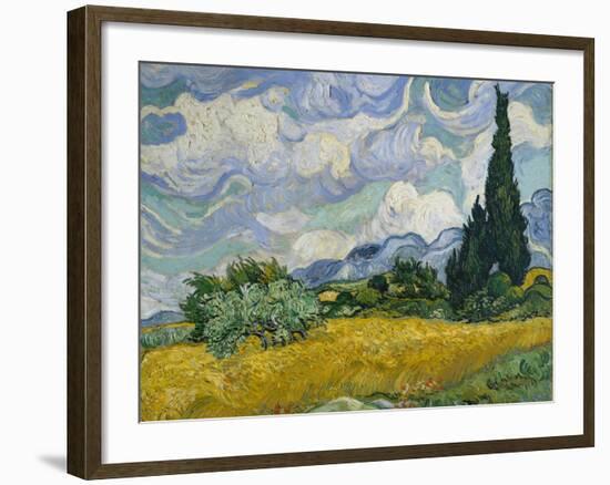 Wheat Field with Cypresses, 1889-Vincent van Gogh-Framed Giclee Print