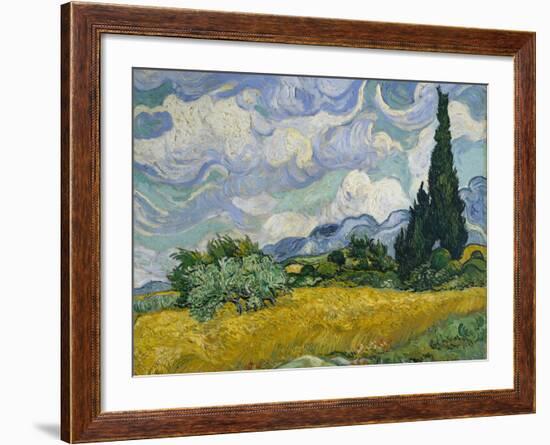 Wheat Field with Cypresses, 1889-Vincent van Gogh-Framed Giclee Print