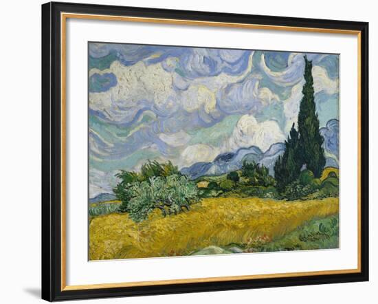 Wheat Field with Cypresses, 1889-Vincent van Gogh-Framed Giclee Print