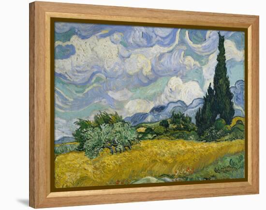 Wheat Field with Cypresses, 1889-Vincent van Gogh-Framed Premier Image Canvas
