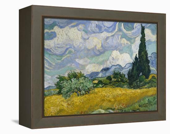 Wheat Field with Cypresses, 1889-Vincent van Gogh-Framed Premier Image Canvas