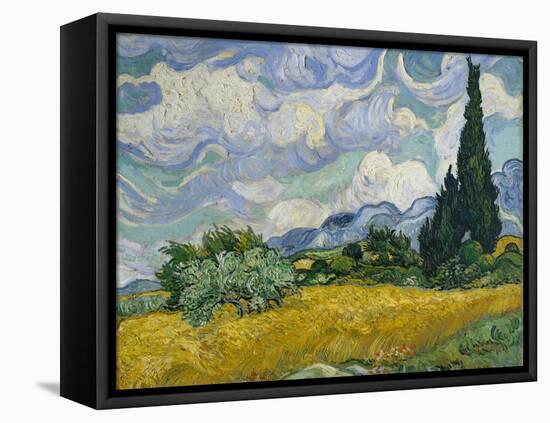 Wheat Field with Cypresses, 1889-Vincent van Gogh-Framed Premier Image Canvas