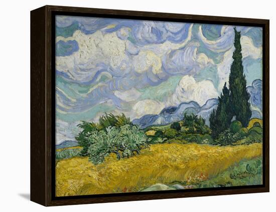 Wheat Field with Cypresses, 1889-Vincent van Gogh-Framed Premier Image Canvas