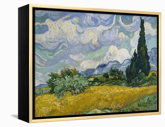 Wheat Field with Cypresses, 1889-Vincent van Gogh-Framed Premier Image Canvas