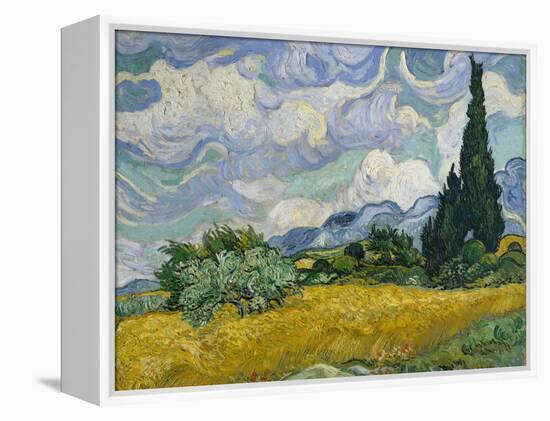 Wheat Field with Cypresses, 1889-Vincent van Gogh-Framed Premier Image Canvas