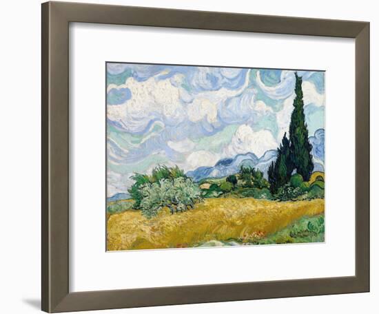 Wheat Field with Cypresses-Vincent van Gogh-Framed Giclee Print