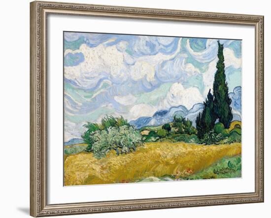 Wheat Field with Cypresses-Vincent van Gogh-Framed Giclee Print