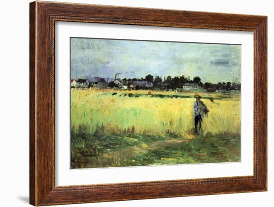 Wheat Field-Berthe Morisot-Framed Art Print