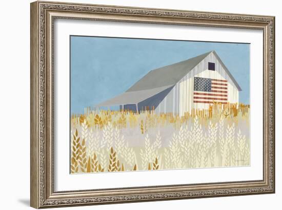 Wheat Fields Barn with Flag-Avery Tillmon-Framed Premium Giclee Print