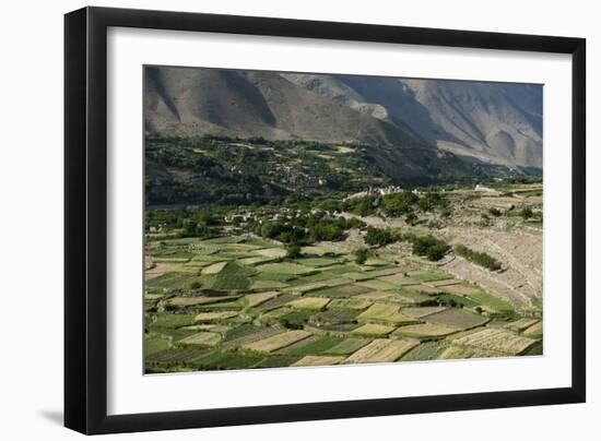 Wheat fields in the Panjshir Valley, Afghanistan, Asia-Alex Treadway-Framed Photographic Print