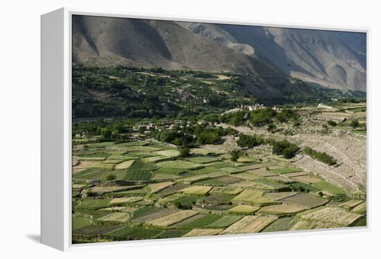 Wheat fields in the Panjshir Valley, Afghanistan, Asia-Alex Treadway-Framed Premier Image Canvas