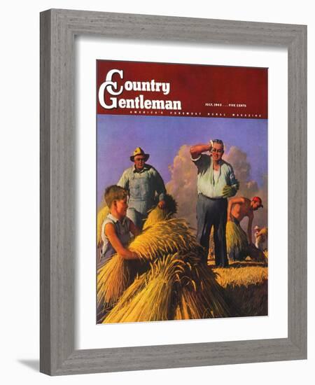 "Wheat Harvest," Country Gentleman Cover, July 1, 1943-Robert Riggs-Framed Giclee Print