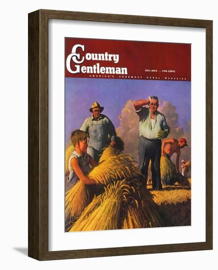 "Wheat Harvest," Country Gentleman Cover, July 1, 1943-Robert Riggs-Framed Giclee Print