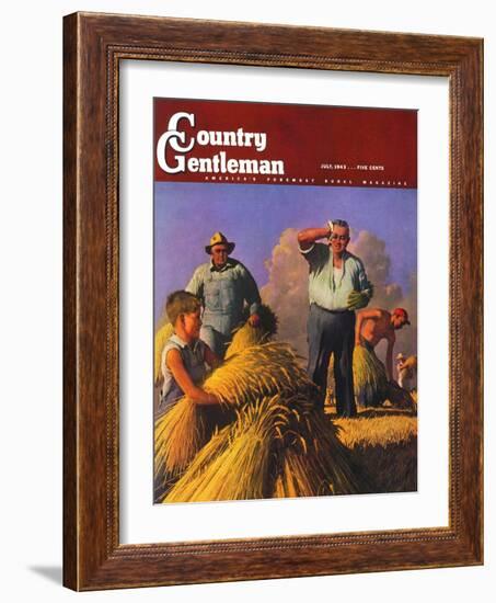 "Wheat Harvest," Country Gentleman Cover, July 1, 1943-Robert Riggs-Framed Giclee Print