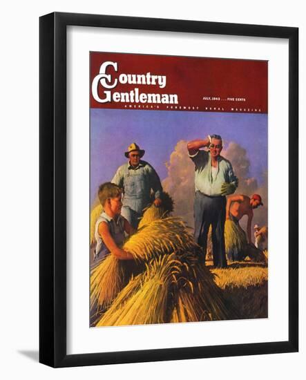 "Wheat Harvest," Country Gentleman Cover, July 1, 1943-Robert Riggs-Framed Giclee Print