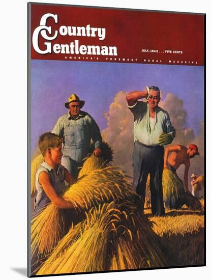 "Wheat Harvest," Country Gentleman Cover, July 1, 1943-Robert Riggs-Mounted Giclee Print