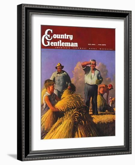 "Wheat Harvest," Country Gentleman Cover, July 1, 1943-Robert Riggs-Framed Giclee Print