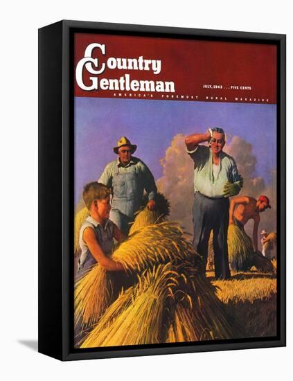 "Wheat Harvest," Country Gentleman Cover, July 1, 1943-Robert Riggs-Framed Premier Image Canvas