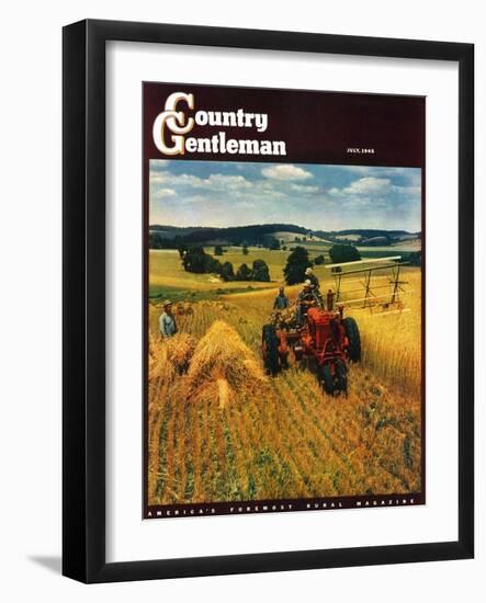 "Wheat Harvest," Country Gentleman Cover, July 1, 1945-F.P. Sherry-Framed Giclee Print