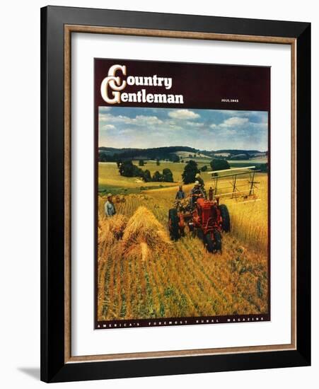 "Wheat Harvest," Country Gentleman Cover, July 1, 1945-F.P. Sherry-Framed Giclee Print