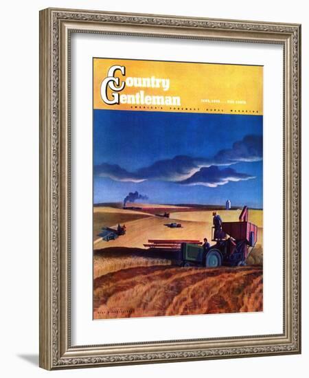 "Wheat Harvest," Country Gentleman Cover, June 1, 1942-Dale Nichols-Framed Giclee Print