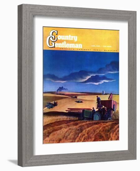 "Wheat Harvest," Country Gentleman Cover, June 1, 1942-Dale Nichols-Framed Giclee Print