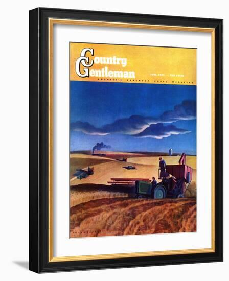 "Wheat Harvest," Country Gentleman Cover, June 1, 1942-Dale Nichols-Framed Giclee Print