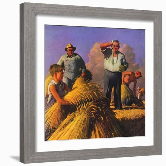 "Wheat Harvest,"July 1, 1943-Robert Riggs-Framed Giclee Print