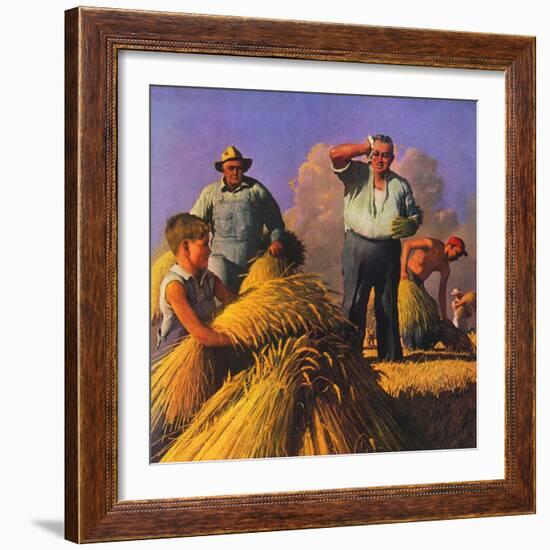 "Wheat Harvest,"July 1, 1943-Robert Riggs-Framed Giclee Print