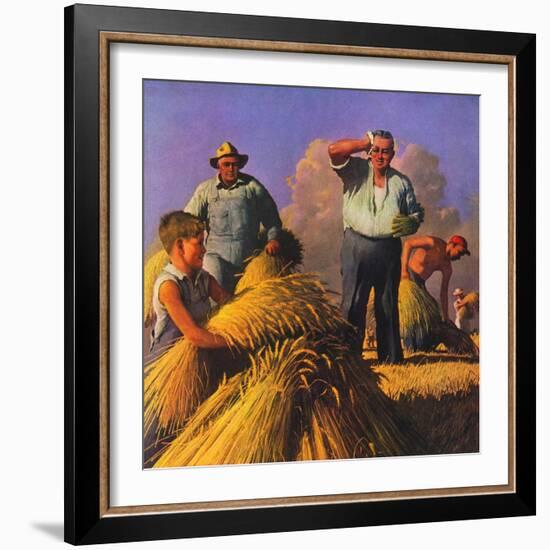 "Wheat Harvest,"July 1, 1943-Robert Riggs-Framed Giclee Print