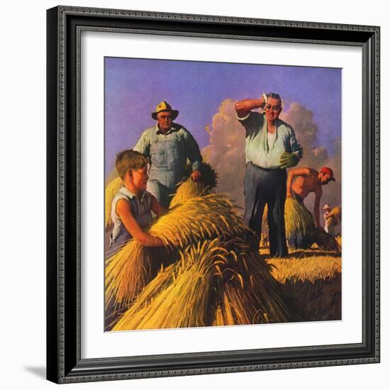 "Wheat Harvest,"July 1, 1943-Robert Riggs-Framed Giclee Print