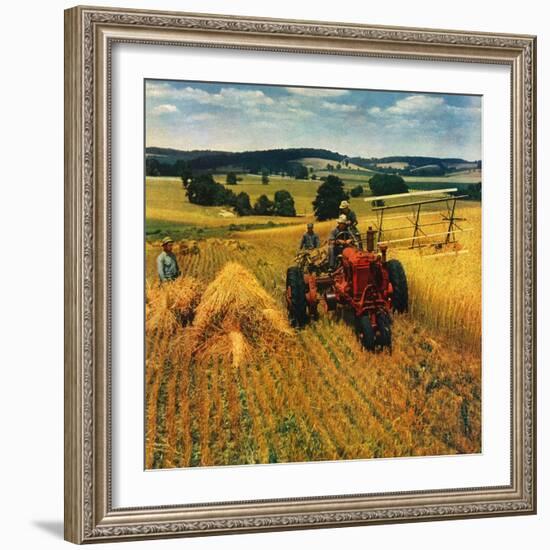 "Wheat Harvest,"July 1, 1945-F.P. Sherry-Framed Giclee Print