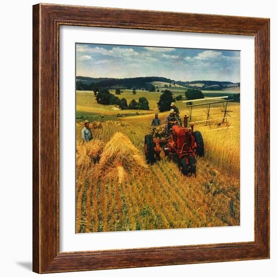 "Wheat Harvest,"July 1, 1945-F.P. Sherry-Framed Giclee Print