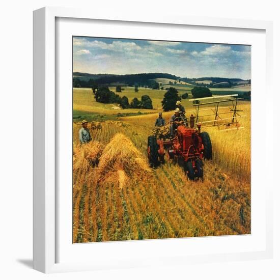 "Wheat Harvest,"July 1, 1945-F.P. Sherry-Framed Giclee Print