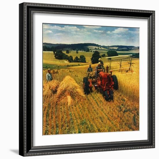 "Wheat Harvest,"July 1, 1945-F.P. Sherry-Framed Giclee Print