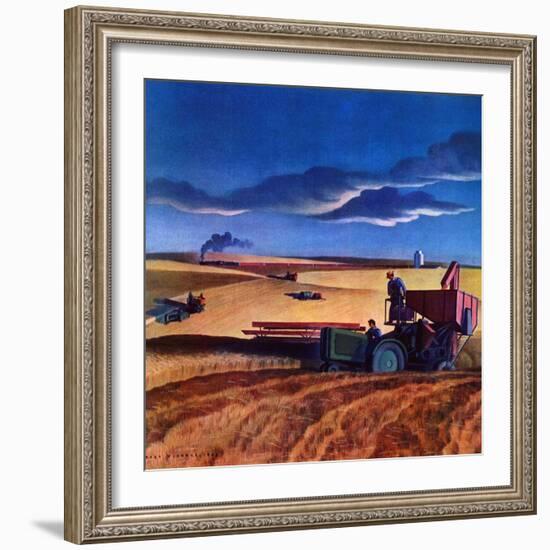 "Wheat Harvest,"June 1, 1942-Dale Nichols-Framed Premium Giclee Print