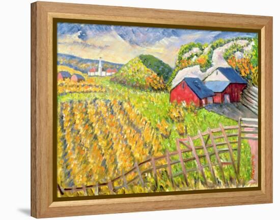 Wheat Harvest, Kamouraska, Quebec-Patricia Eyre-Framed Premier Image Canvas